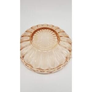 Vintage Pink Depression Glass Bowl, Open Lace Edge, Large Console Dish